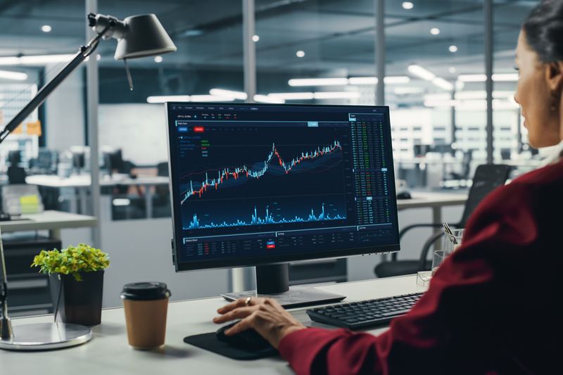 Analyst at a trading terminal